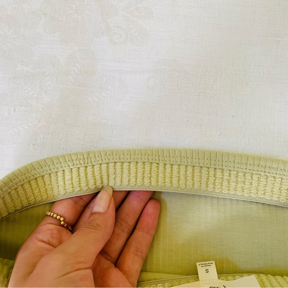Madewell Ribbed Strapless Crop Top in Beige - Picture 8 of 10